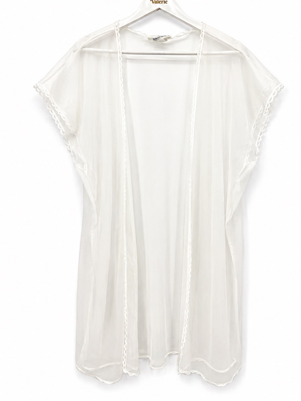 UndercoverWear White Sheer Top Overlay Lingerie Robe Mini Size Medium Bridal